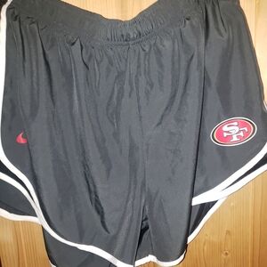 Womens 49ers Black Dri-Fit Athletic Shorts